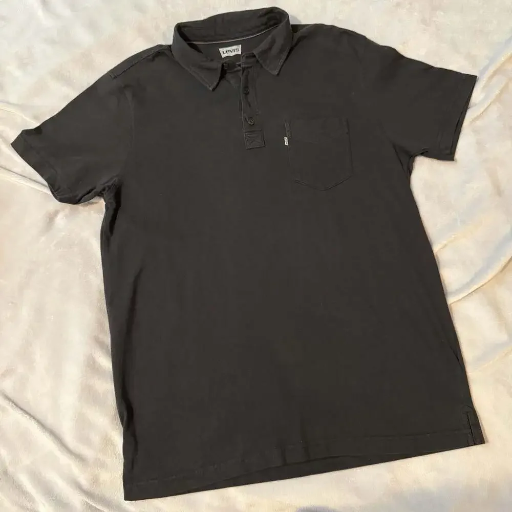 Levi's Men's Black (or dark navy?) Short Sleeve Polo Shirt